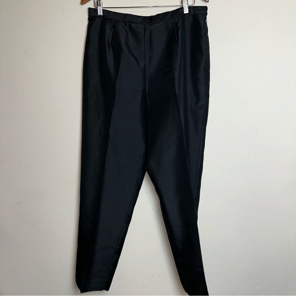 Vintage Victor Costa Women’s 14 Formal Satain Straight Leg Trousers Pants Party